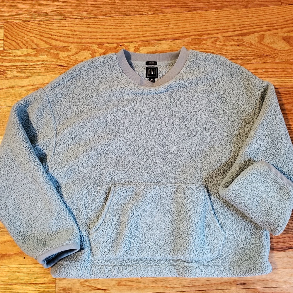 GAP Women’s Teal Sherpa Pullover Sweater